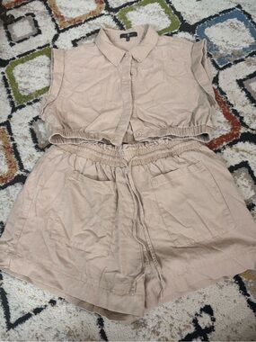 7 For All Mankind Beige short set